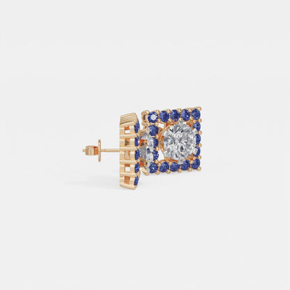 Sapphire Halo Earring
