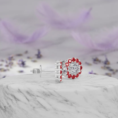 Ruby Bloom Earring