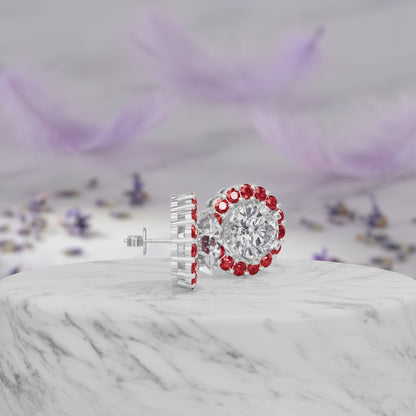 Ruby Bloom Earring