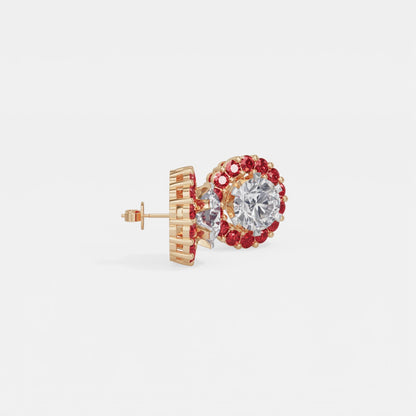 Ruby Bloom Earring