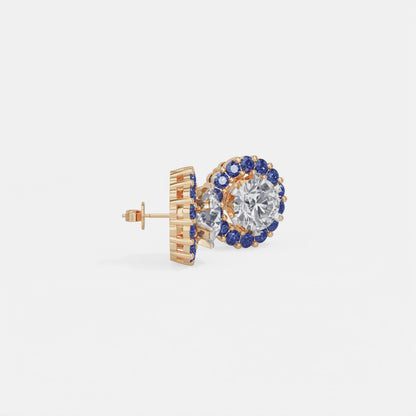 Sapphire Halo Earring