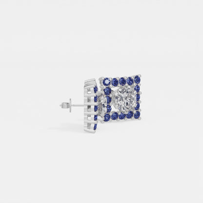Sapphire Halo Earring