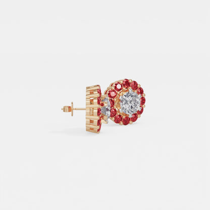 Ruby Bloom Earring