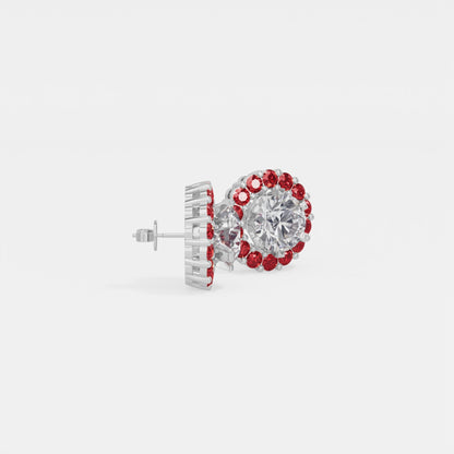 Ruby Bloom Earring