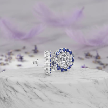 Sapphire Halo Earring