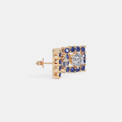 Sapphire Halo Earring