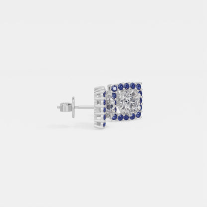 Sapphire Halo Earring