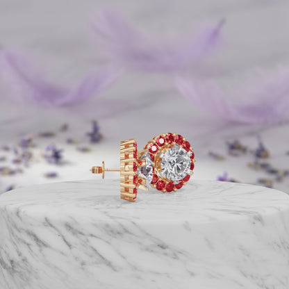Ruby Bloom Earring