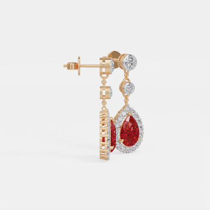 Crimson Dew Earring