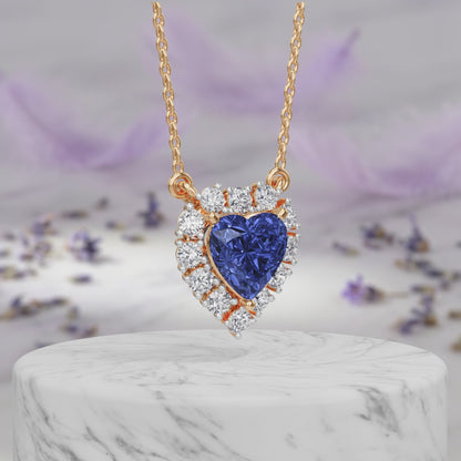 Sapphire Halo Pendant