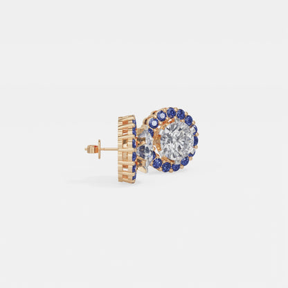 Sapphire Halo Earring